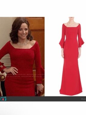 Roland Mouret Coleman Persian Red Gown Size 4 Maxi Formal Stretch Wedding Guest